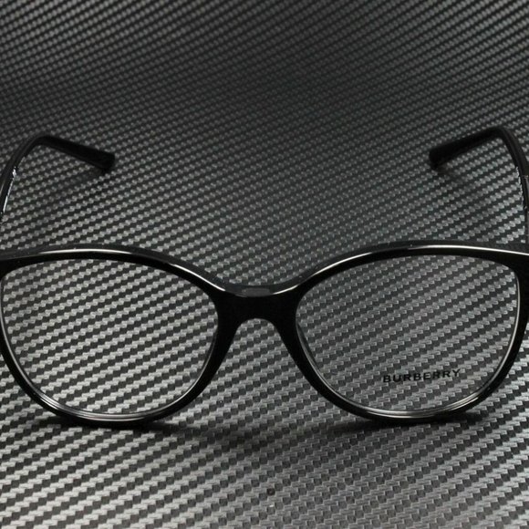 Burberry Black Round 52mm Men's Eyeglasses - Picture 2 of 4